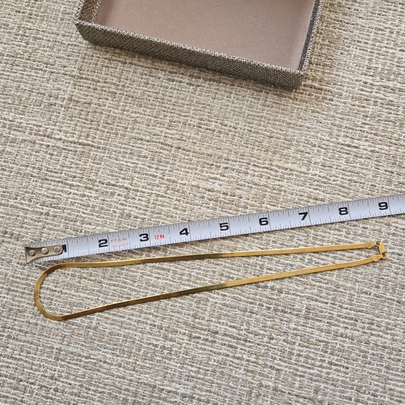 Sterling Silver Gold Vermeil Herringbone Necklace - Picture 11 of 11